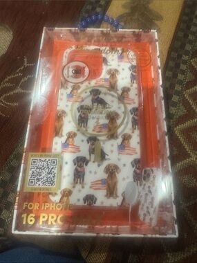 New Dog Print Clear Phone Case for iPhone 16 Pro (White)